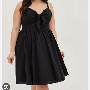 Torrid mini popplin tie front skater dress
